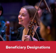 Student playing a violin. Gifts by Beneficiary Designation