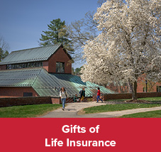 Students walking on campus. Gifts of Life Insurance 